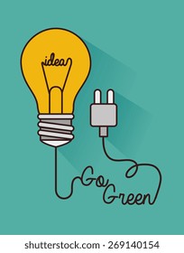 Ecology design over blue background, vector illustration.