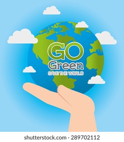 Ecology design over blue background, vector illustration.