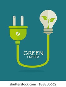 Ecology design over blue background,vector illustration