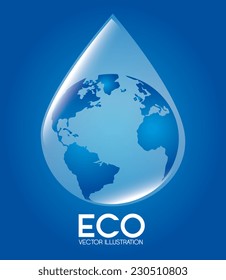 Ecology design over blue background,vector illustration