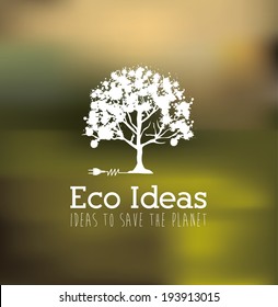 Ecology design over blur background, vector illustration