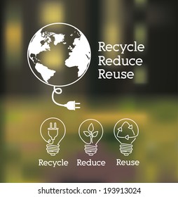 Ecology design over blur background, vector illustration