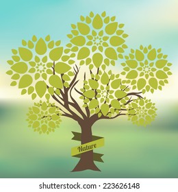 Ecology design over blur background, vector illustration