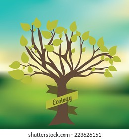 Ecology design over blur background, vector illustration