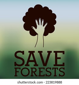 Ecology design over blur background, vector illustration