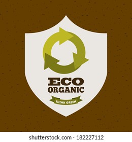 ecology design over brown background, vector illustration