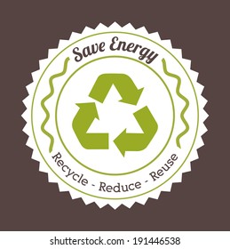 Ecology design over brown background, vector illustration