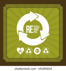 Ecology design over brown background, vector illustration