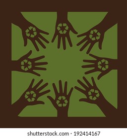 Ecology design over brown background, vector illustration,