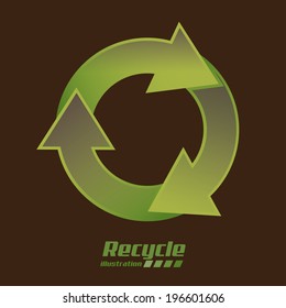 Ecology design over brown background, vector illustration