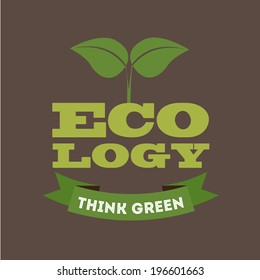 Ecology design over brown background, vector illustration