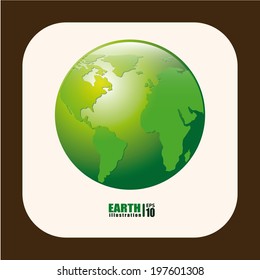 Ecology design over brown background, vector illustration