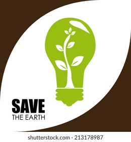 Ecology design over brown background, vector illustration