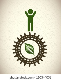 ecology design over dotted background vector illustration
