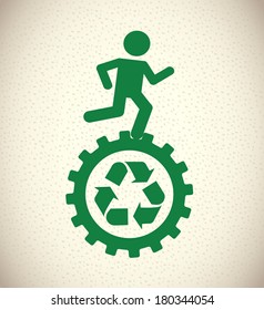ecology design over dotted background vector illustration