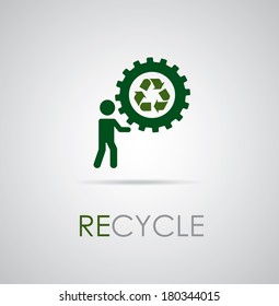 ecology design over gray background vector illustration