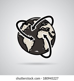 ecology design over gray background vector illustration