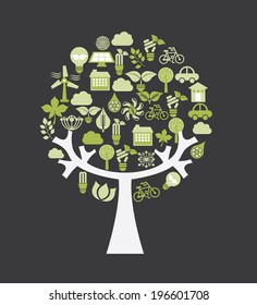 Ecology design over gray background, vector illustration