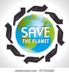Ecology design over gray background, vector illustration