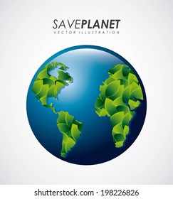 Ecology design over gray background, vector illustration