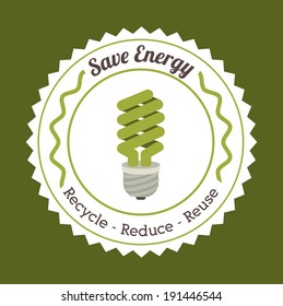 Ecology design over green background, vector illustration