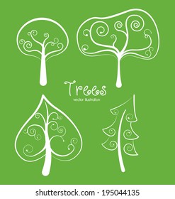 Ecology design over green background, vector illustration