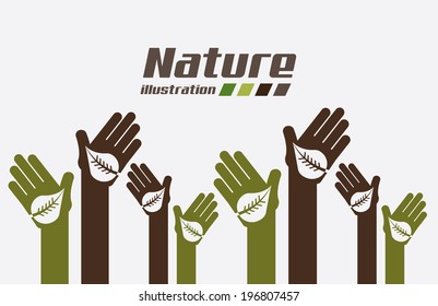 Ecology design over green background, vector illustration