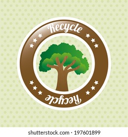 Ecology design over green background, vector illustration