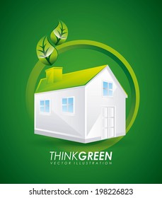 Ecology design over green background, vector illustration