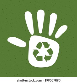 Ecology design over green background, vector illustration