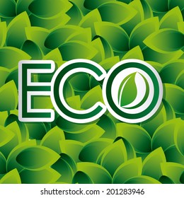 Ecology design over green background, vector illustration