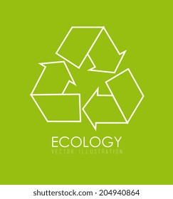 Ecology design over green background, vector illustration