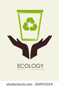 Ecology design over green background, vector illustration