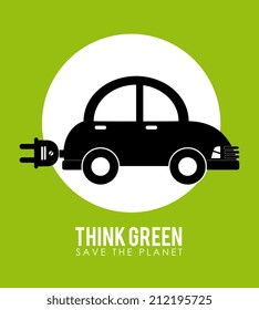 Ecology design over green background, vector illustration