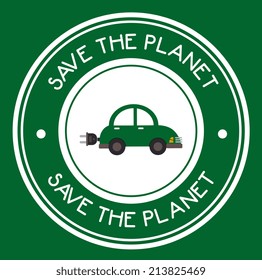 Ecology design over green background, vector illustration