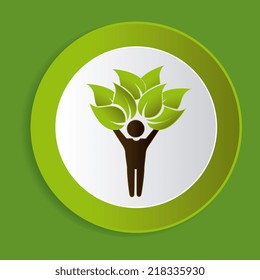 Ecology design over green background, vector illustration