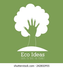 Ecology design over green background, vector illustration.