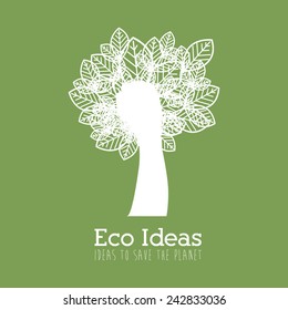 Ecology design over green background, vector illustration.