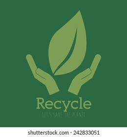 Ecology design over green background, vector illustration.