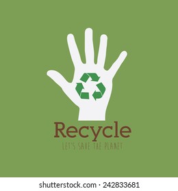 Ecology design over green background, vector illustration.