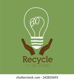 Ecology design over green background, vector illustration.