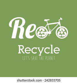 Ecology design over green background, vector illustration.