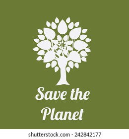 Ecology design over green background, vector illustration.