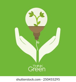 Ecology design over green background, vector illustration. - Shutterstock ID 250455295