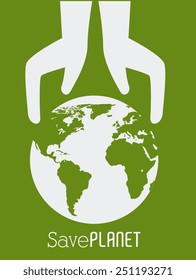 Ecology design over green background, vector illustration.