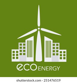 Ecology design over green background, vector illustration.