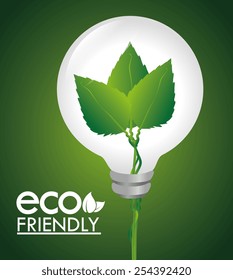 Ecology design over green background, vector illustration.