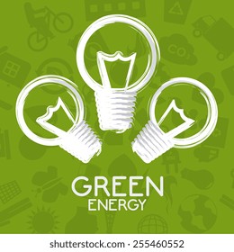 Ecology design over green background, vector illustration.