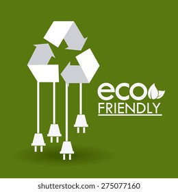 Ecology design over green background, vector illustration.