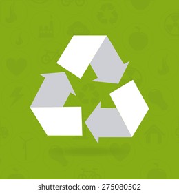 Ecology design over green background, vector illustration.